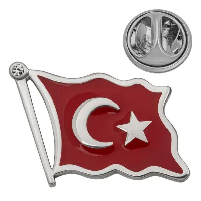 Gümüş Türk Bayrağı Rozet