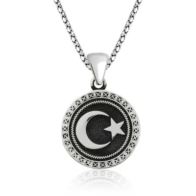 Gümüş Ay Yıldız Kolye