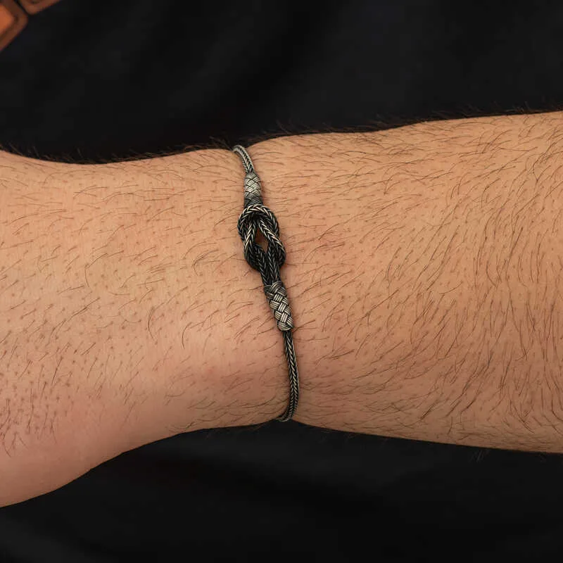 Gümüş Kazaziye Düğüm Bileklik görsel 2