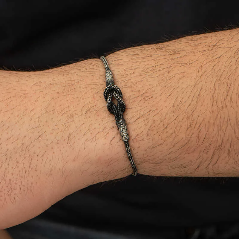 Gümüş Kazaziye Düğüm Bileklik görsel 5