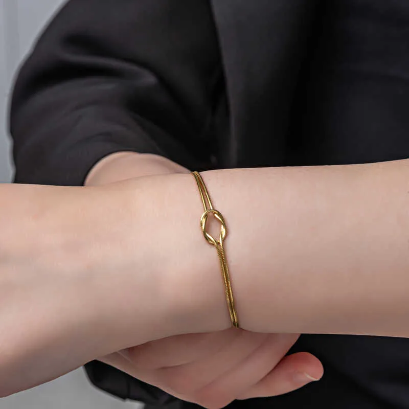 Gümüş Gold Aşk Düğüm Kadın Bileklik görsel 4