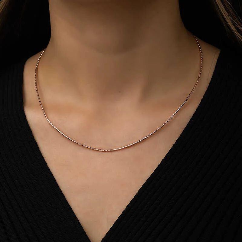 Gümüş Omega Choker Zincir görsel 2