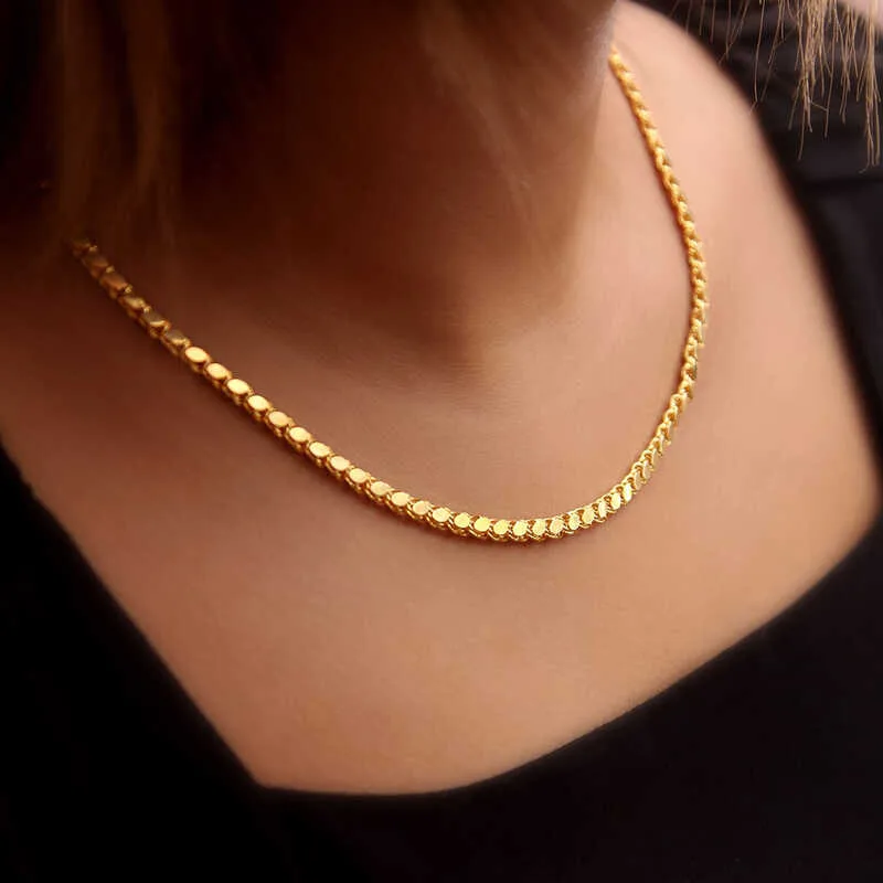 Gümüş Gold Pullu Arpa Zincir görsel 3