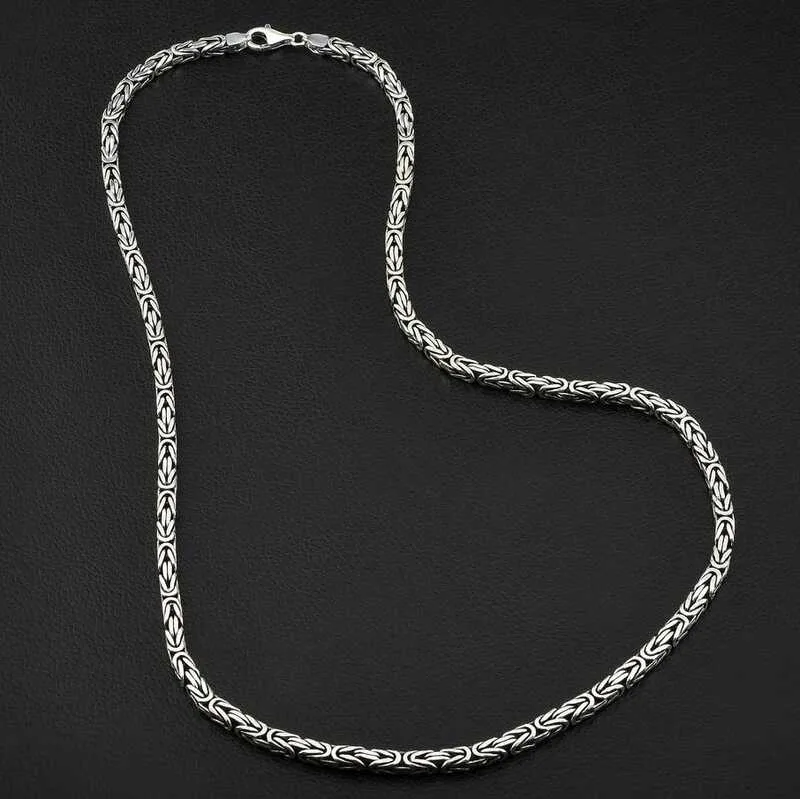 Gümüş Kral Zincir - 5 mm Köşeli görsel 3